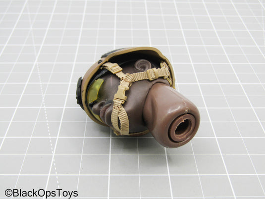 Male Headsculpt w/Tan Sniper Helmet & Shooter Glasses (Hot Toys)