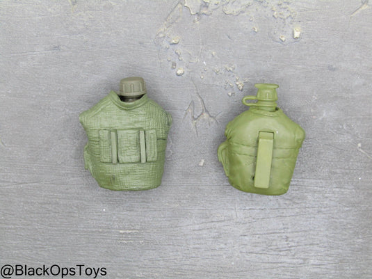 Vietnam Era OD Green Canteen w/Pouch Set (x2)