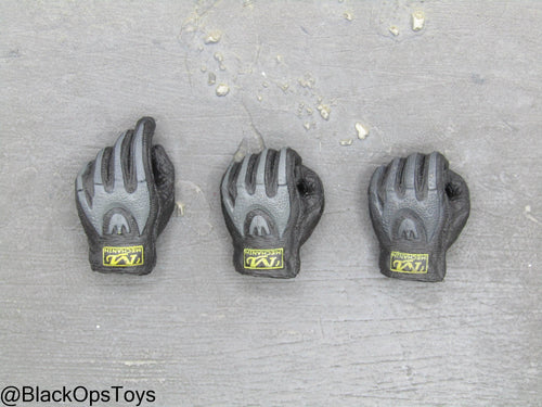 Black & Grey Gloved Hand Set (x3)