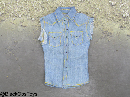 Denim Like Sleeveless Shirt