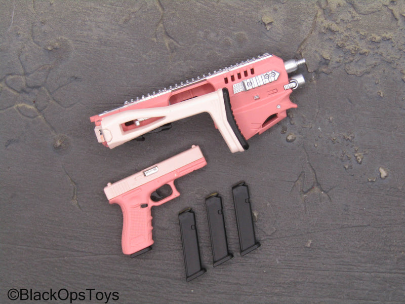 Load image into Gallery viewer, Compact Weapon Series 1 - Pink &amp; White 9mm Pistol Conversion Kit
