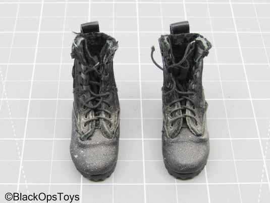 Bam 1/6 Black Combat Boots (Foot Type)