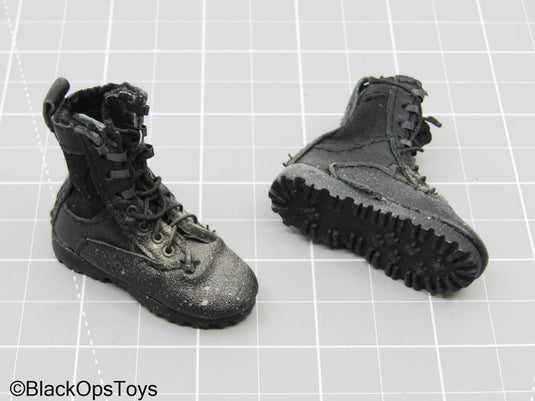Bam 1/6 Black Combat Boots (Foot Type)