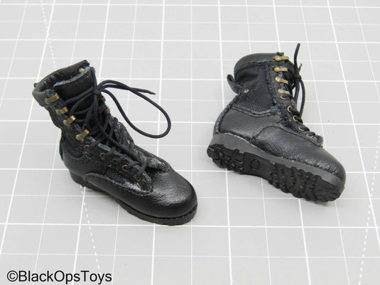 Bam 1/6 Black Combat Boots (Foot Type)