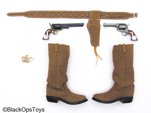 Western Set - Clint Eastwood Gun Belt w/Revolvers & Leather Boots