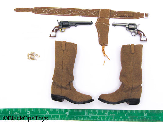 Western Set - Clint Eastwood Gun Belt w/Revolvers & Leather Boots