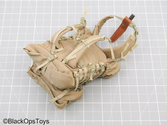 Bam 1/6 Tan MOLLE Backpack Set w/Brown Knife & Holster