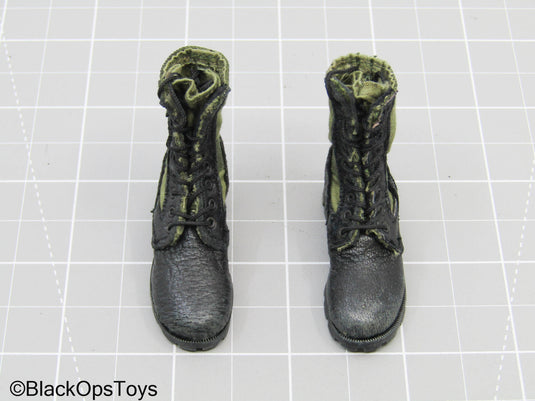 Kuwait 1991 - USMC - OD Green Panama Jungle Combat Boots (Foot Type)
