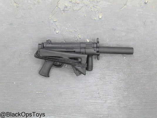 Black MP5 Submachine Gun w/Folding Stock & Suppressor