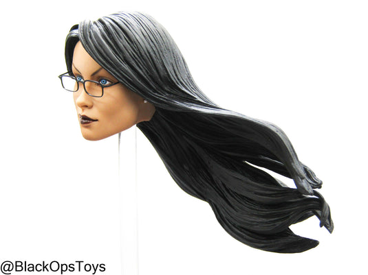 GI JOE - Baroness - Female Head Sculpt w/Wind Blown Hair & Glasses