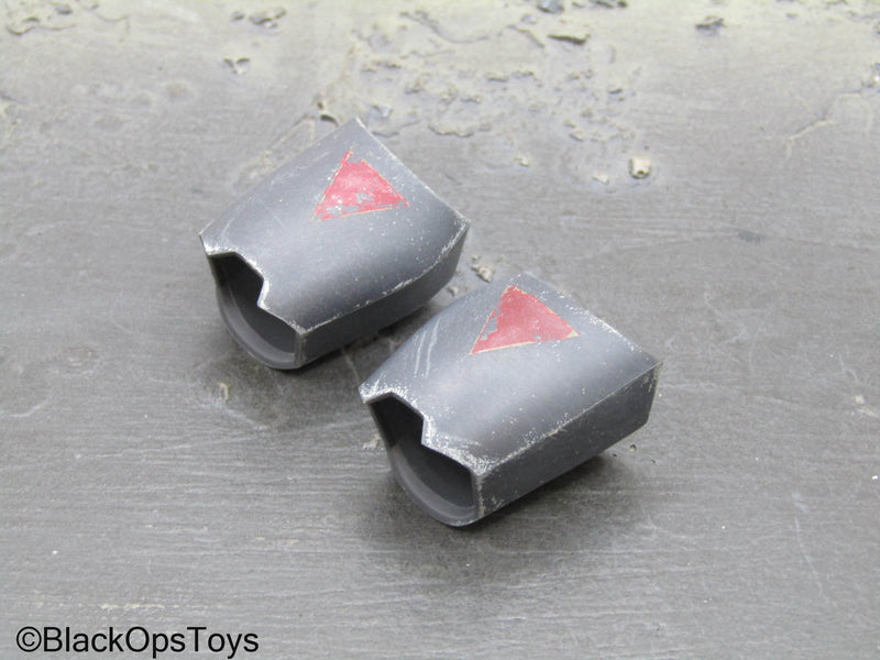 Load image into Gallery viewer, Star Wars TBB Hunter - Grey &amp; Red Bicep Armor
