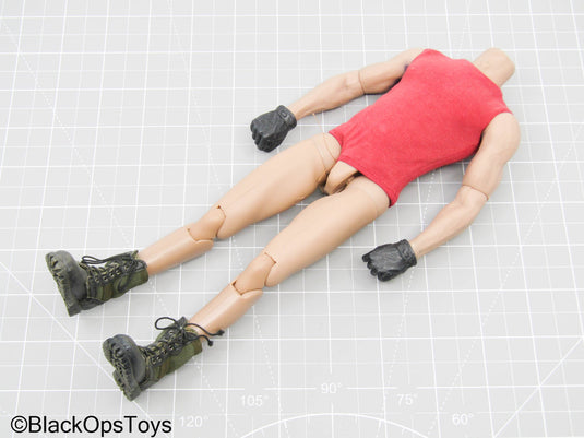 Male Base Body w/Gloved Hands, OD Green Combat Boots, & Tank Top