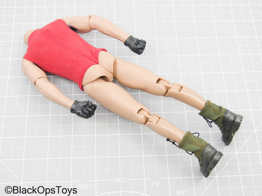Male Base Body w/Gloved Hands, OD Green Combat Boots, & Tank Top