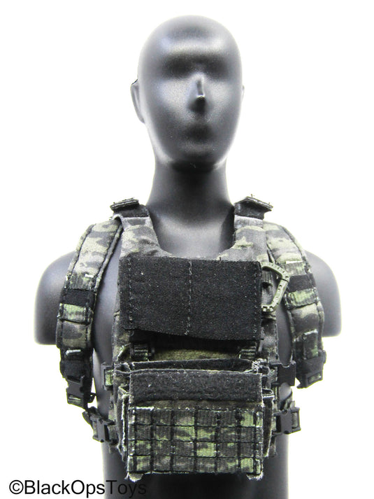 Multicam Black Camo Slick Plate Carrier w/Hanger Pouch