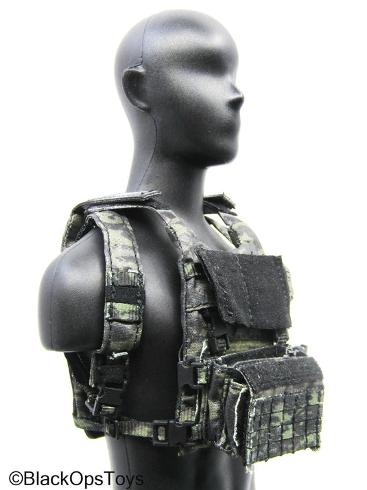Multicam Black Camo Slick Plate Carrier w/Hanger Pouch