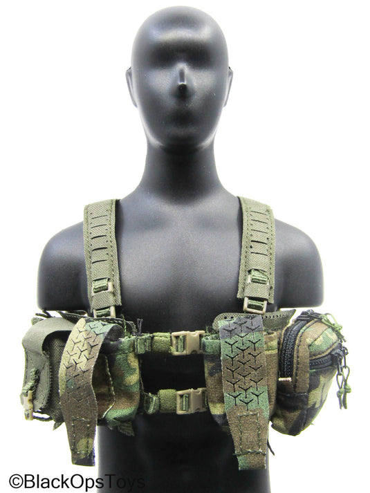 OD Green Chest Rig w/Multicam Camo Hanger Pouch Set