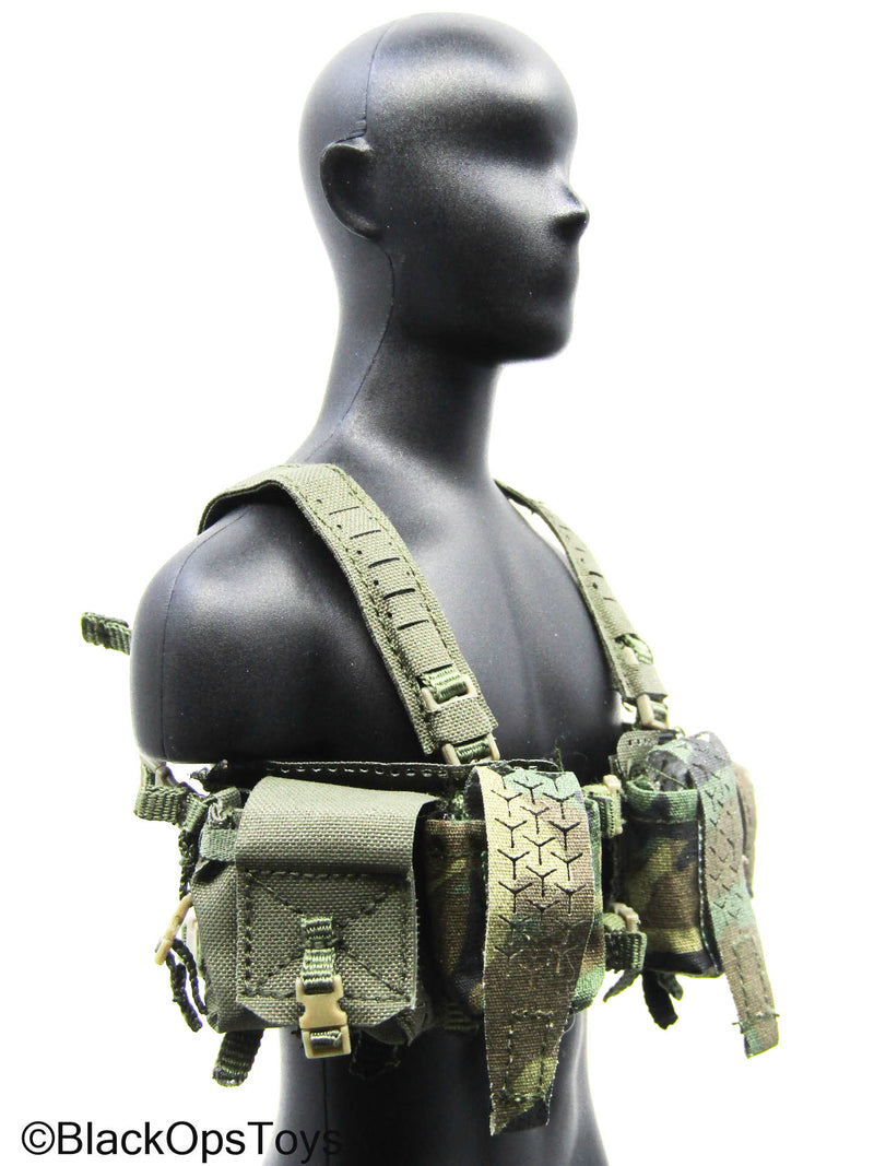 Load image into Gallery viewer, OD Green Chest Rig w/Multicam Camo Hanger Pouch Set
