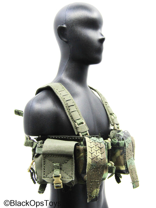 OD Green Chest Rig w/Multicam Camo Hanger Pouch Set