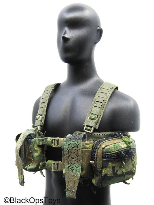 OD Green Chest Rig w/Multicam Camo Hanger Pouch Set