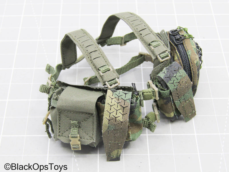 Load image into Gallery viewer, OD Green Chest Rig w/Multicam Camo Hanger Pouch Set

