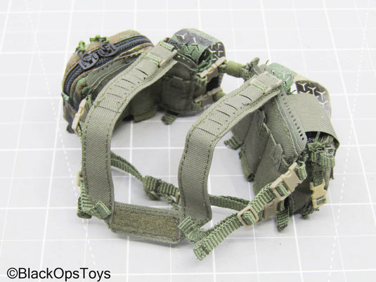 OD Green Chest Rig w/Multicam Camo Hanger Pouch Set