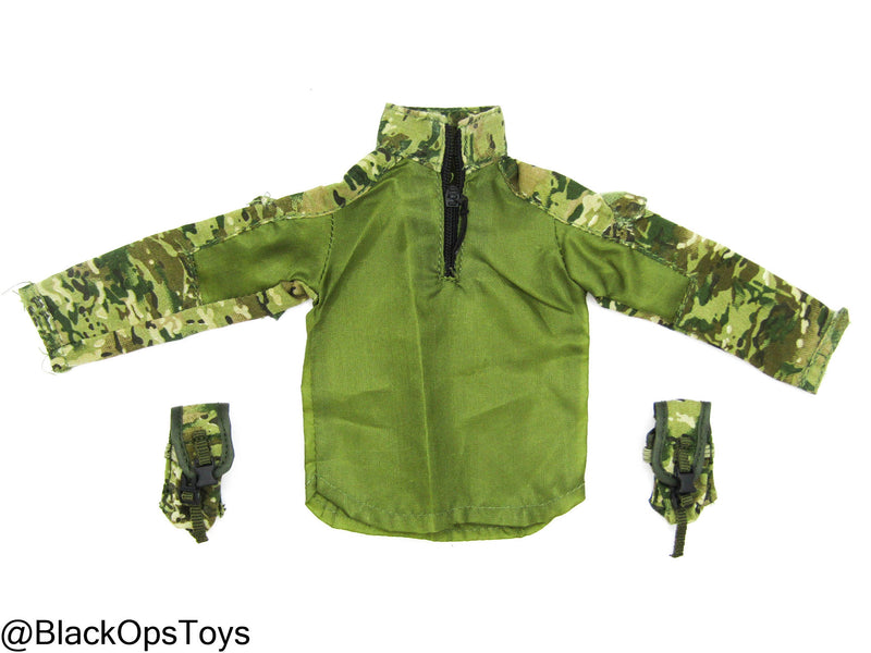 Load image into Gallery viewer, OD Green &amp; Camo Long Sleeve Combat Shirt

