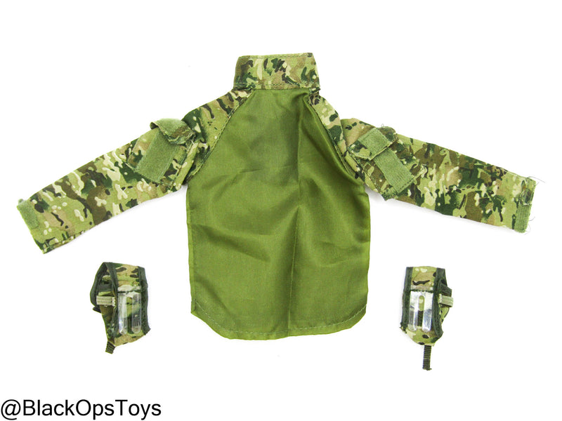 Load image into Gallery viewer, OD Green &amp; Camo Long Sleeve Combat Shirt
