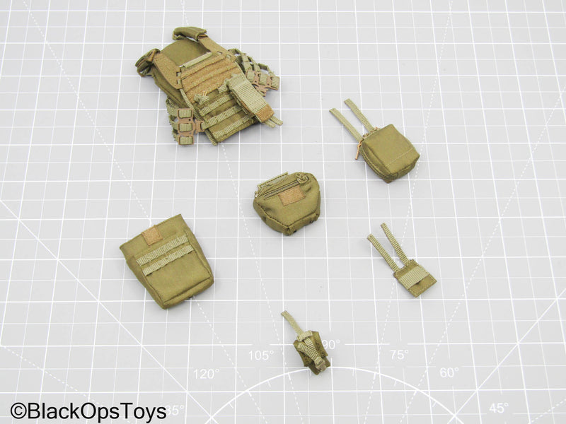 Load image into Gallery viewer, Olive Green MOLLE Tactical Vest w/Pouch Set
