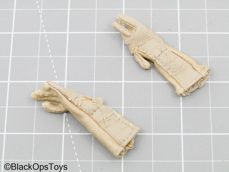 Load image into Gallery viewer, Tan Leather Like Gloves (READ DESC)

