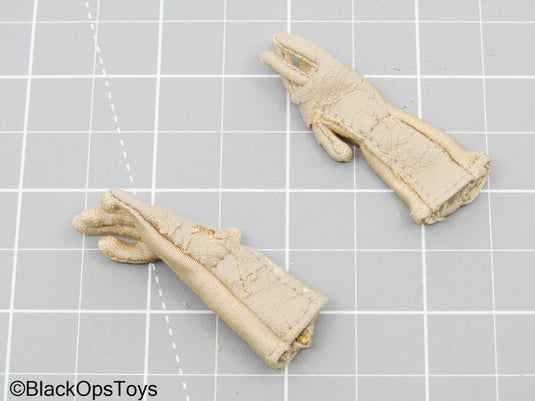 Tan Leather Like Gloves (READ DESC)