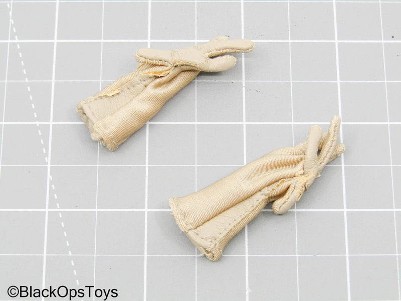 Load image into Gallery viewer, Tan Leather Like Gloves (READ DESC)
