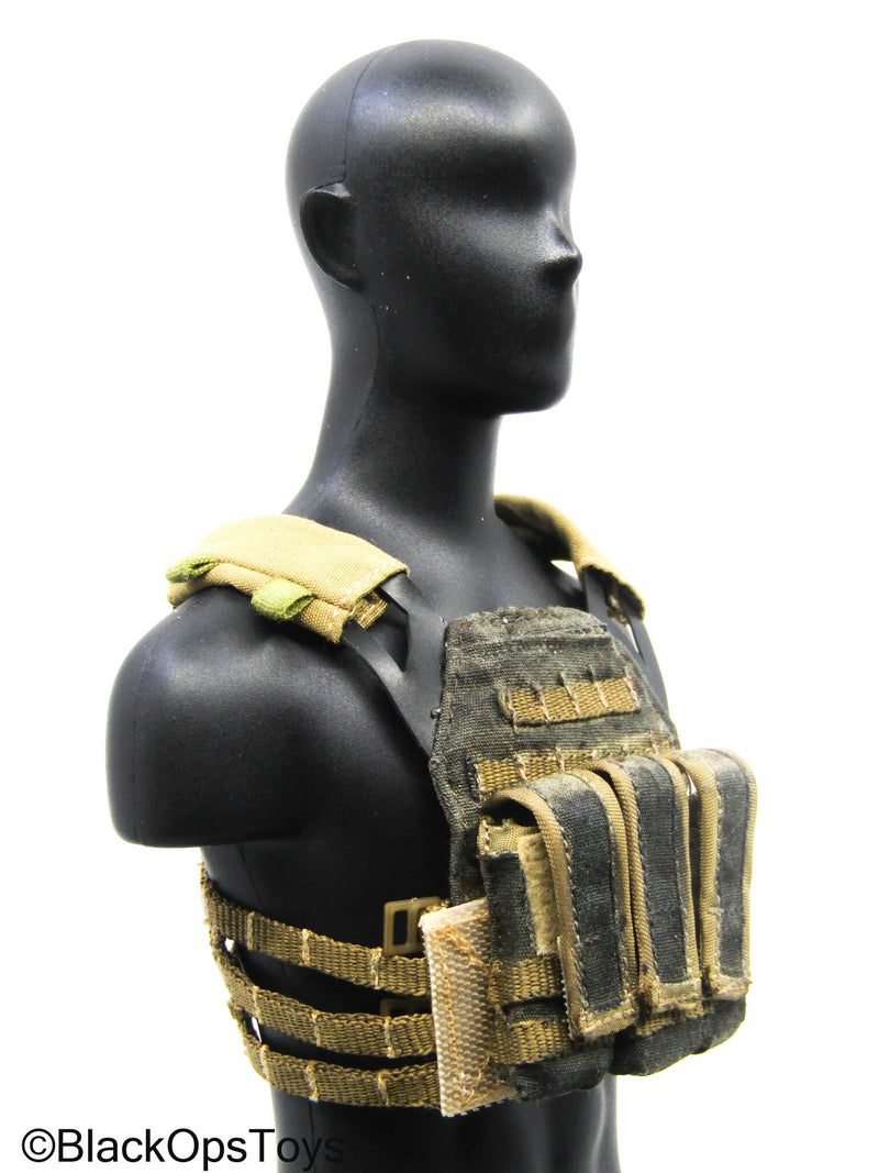 Load image into Gallery viewer, Tan Multicam Camo MOLLE Plate Carrier w/Molle Pouch Set
