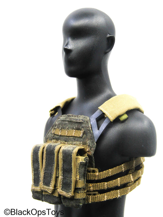Tan Multicam Camo MOLLE Plate Carrier w/Molle Pouch Set