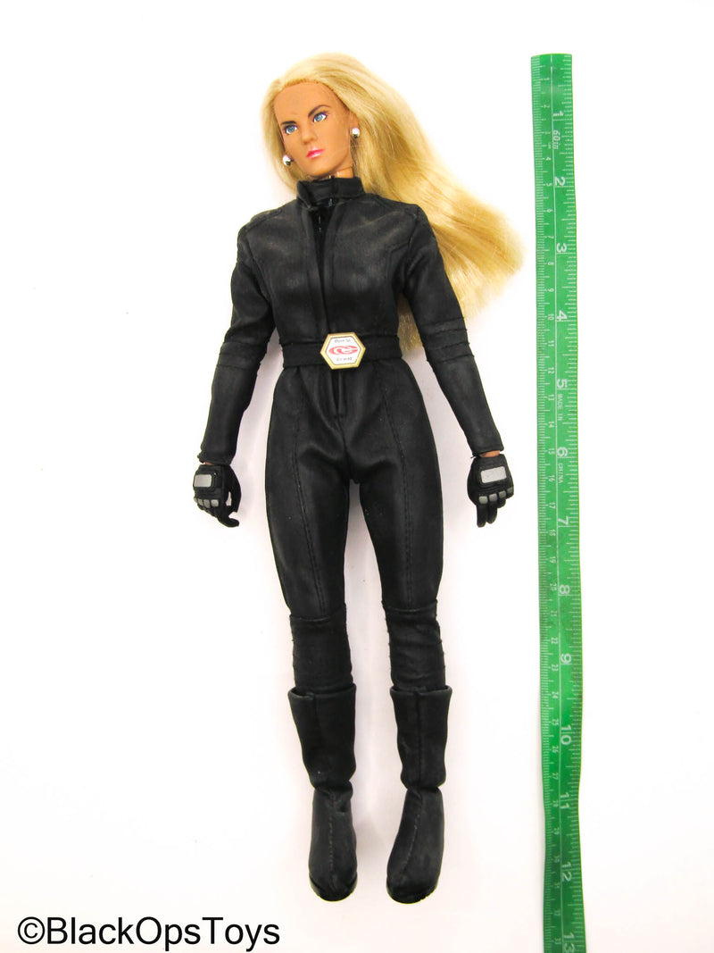 Load image into Gallery viewer, CY Girls - Female Body w/Head Sculpt &amp; Black Leather Like Body Suit
