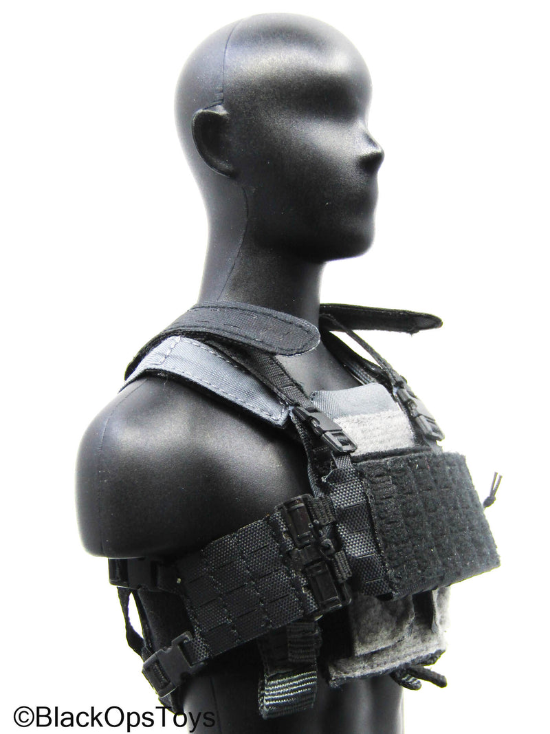 Load image into Gallery viewer, Grey Trident Logo Slick Plate Carrier w/Chest Rig &amp; Pouch Set
