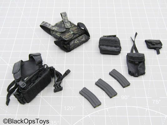 Multicam Black Slick Plate Carrier w/Chest Rig, Mag & Pouch Set