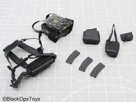 Multicam Black Slick Plate Carrier w/Chest Rig, Mag & Pouch Set