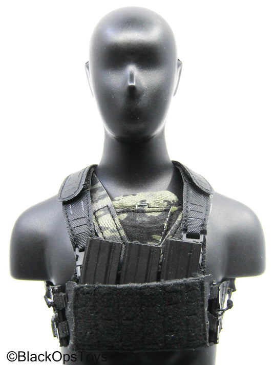 Multicam Black Slick Plate Carrier w/Chest Rig, Mag & Pouch Set