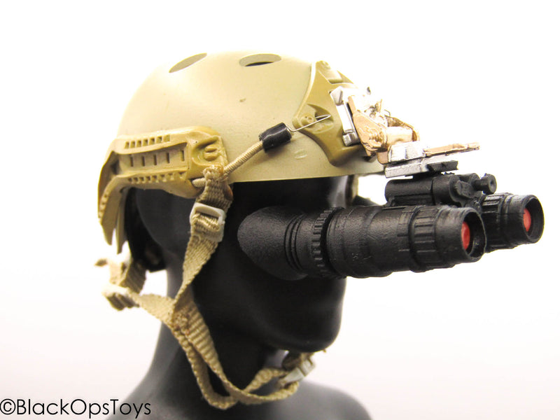 Load image into Gallery viewer, Tan Helmet w/NVG Set
