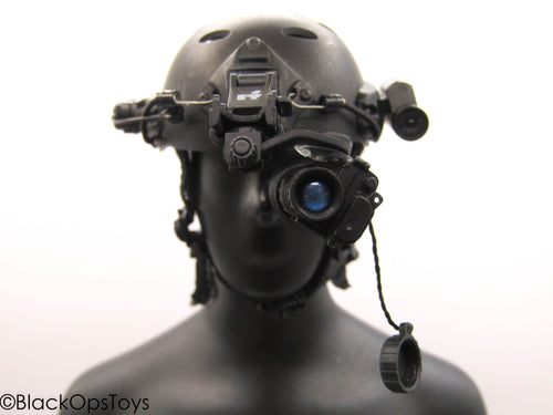 Black Helmet w/Monocular NVG Set