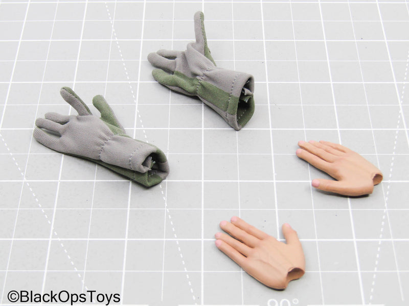 Load image into Gallery viewer, BHD Grey &amp; Green Gloves w/Hands
