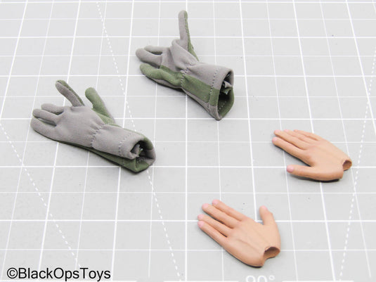 BHD Grey & Green Gloves w/Hands