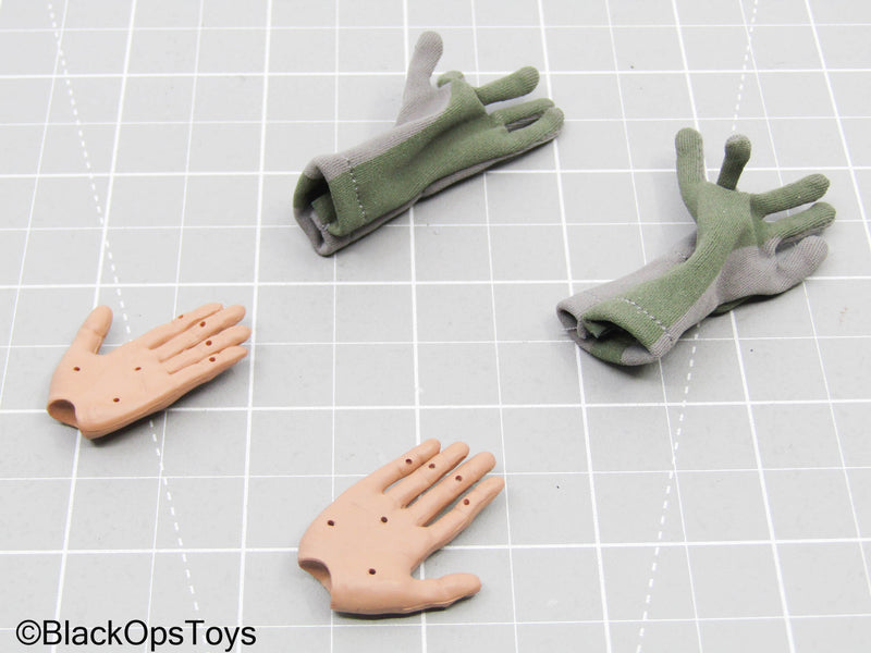 Load image into Gallery viewer, BHD Grey &amp; Green Gloves w/Hands
