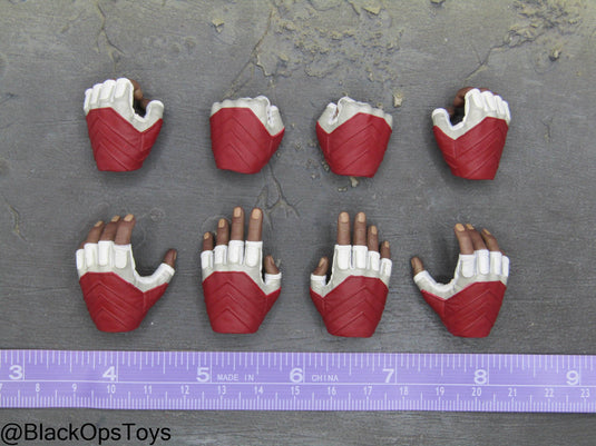 The Falcon - Male Fingerless Gloved Hand Set (x8)