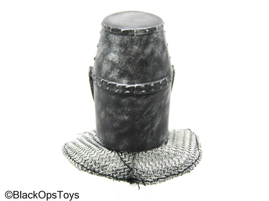 Metal Crusader Knight Helmet w/Chainmail Hood (READ DESC)