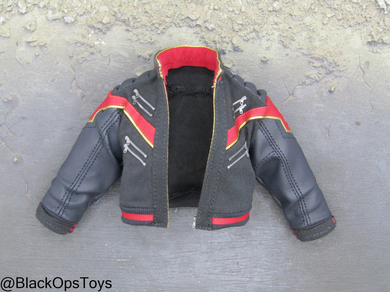 Load image into Gallery viewer, Spider Man Miles Morales - Black &amp; Red Leather Like Jacket
