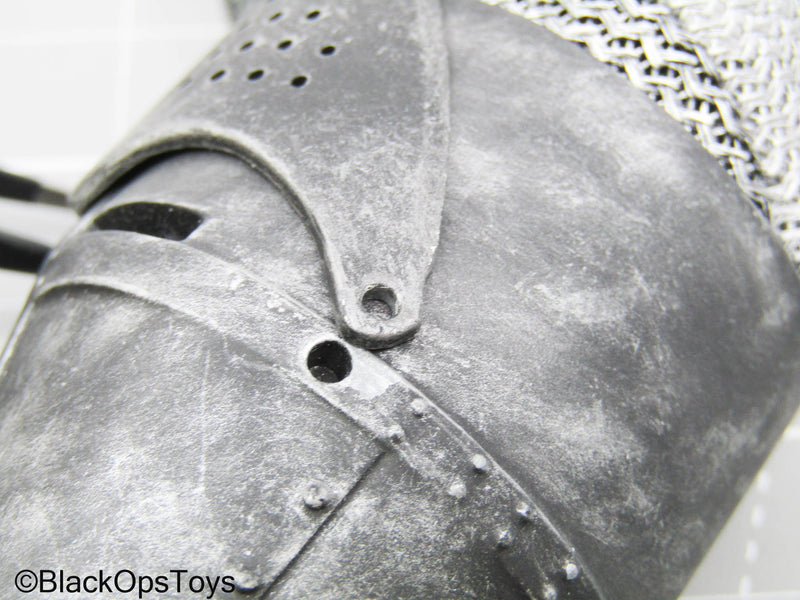 Load image into Gallery viewer, Metal Crusader Knight Helmet w/Chainmail Hood (READ DESC)
