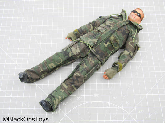 Woodland Camo All Weather Uniform Male Dressed Body w/Sunglasses
