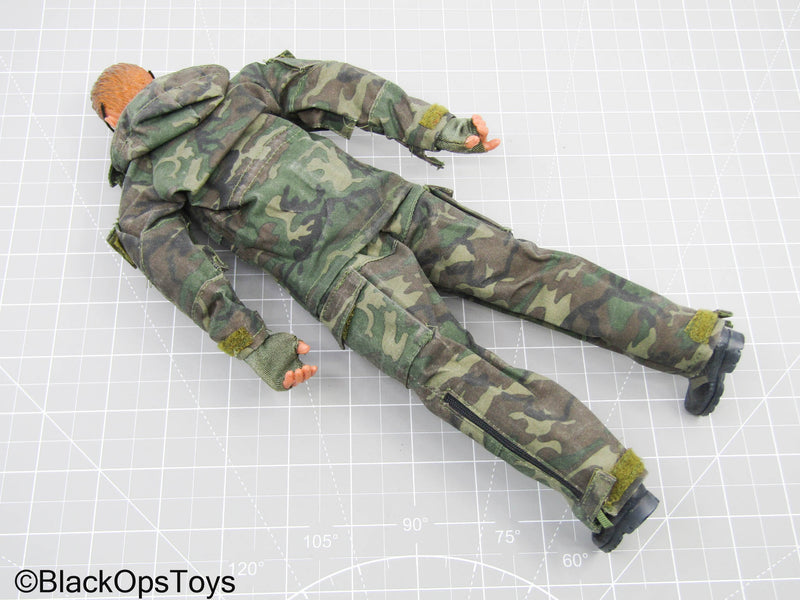 Load image into Gallery viewer, Woodland Camo All Weather Uniform Male Dressed Body w/Sunglasses
