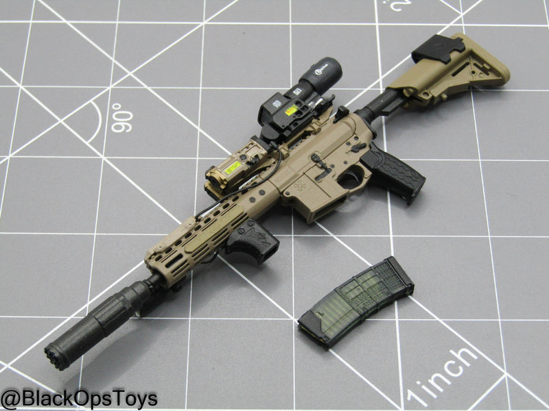Load image into Gallery viewer, Tan Assault Rifle w/Attachment Set
